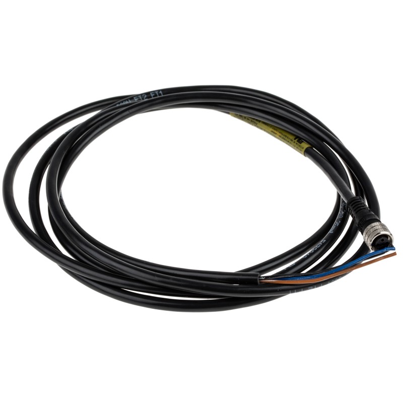 1 pcs - Brad from Molex Straight Female 3 way M8 to Unterminated Sensor Actuator Cable, 2m