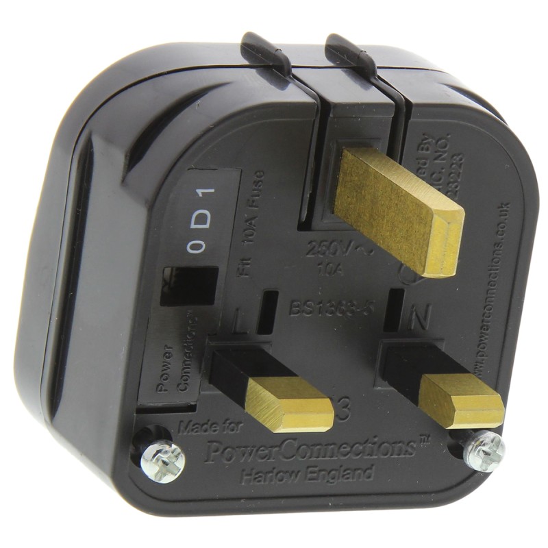 1 pcs - PowerConnections Italy to UK Mains Connector Converter, Rated At 10A