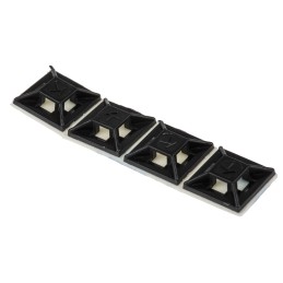 1 Bag of 50 - RS PRO Self Adhesive Black Cable Tie Mount 12.5 mm x 12.5mm, 3.2mm Max. Cable Tie Width