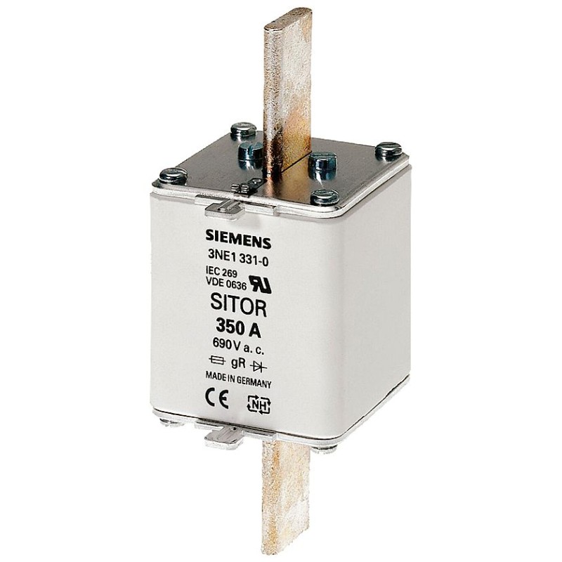 3 pcs - Siemens 500A Centred Tag Fuse, NH2, 690V