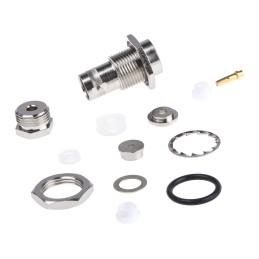 1 pcs - Telegartner, jack Panel Mount BNC Connector, 75Ω, Clamp Termination, Straight Body