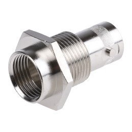 1 pcs - Telegartner, jack Panel Mount BNC Connector, 75Ω, Clamp Termination, Straight Body