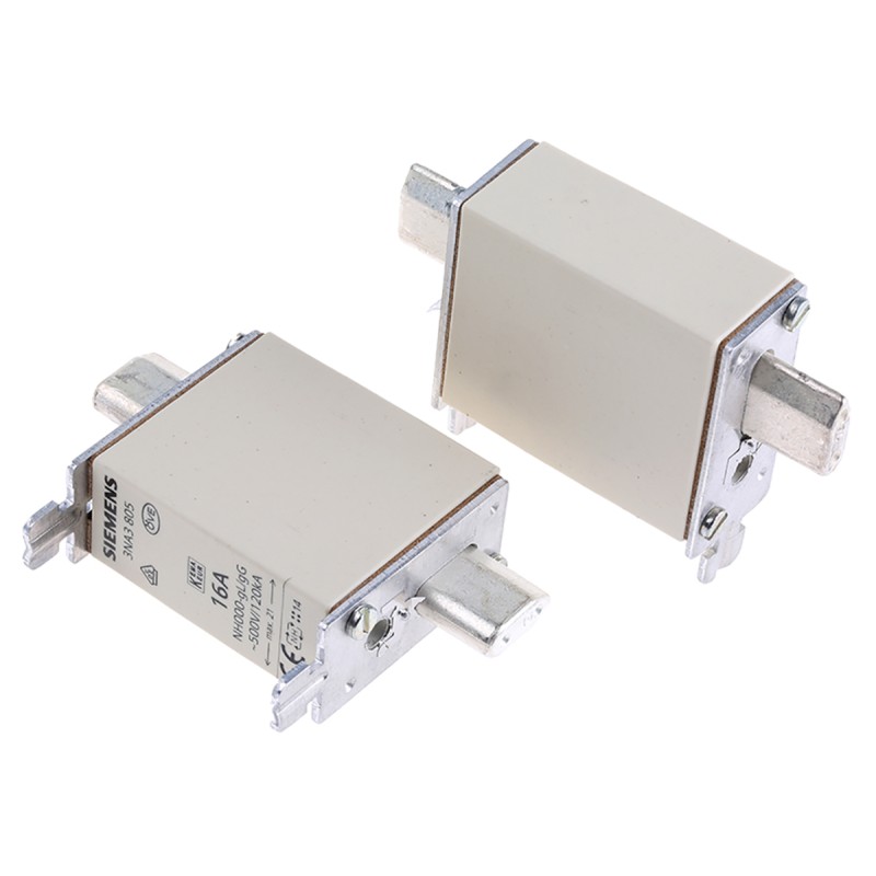 3 pcs - Siemens 16A NH Fuse, NH000, 500V ac