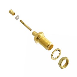 1 pcs - Cinch Connectors SMA Series, jack Panel Mount SMA Connector, 50Ω, Crimp Termination, Straight Body
