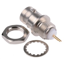 1 pcs - Telegartner, jack Panel Mount BNC Connector, 75Ω, Solder Termination, Straight Body