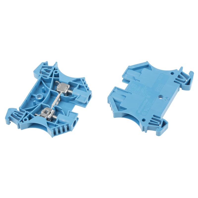 10 pcs - Weidmuller WDU Series Blue Feed Through Terminal Block, 4mm², Single-Level, Screw Termination, ATEX