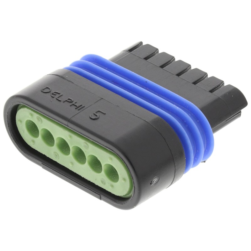 1 pcs - Delphi, Metri-Pack 150.2 Pull-To-Seat Automotive Connector Socket 6 Way, Crimp Termination