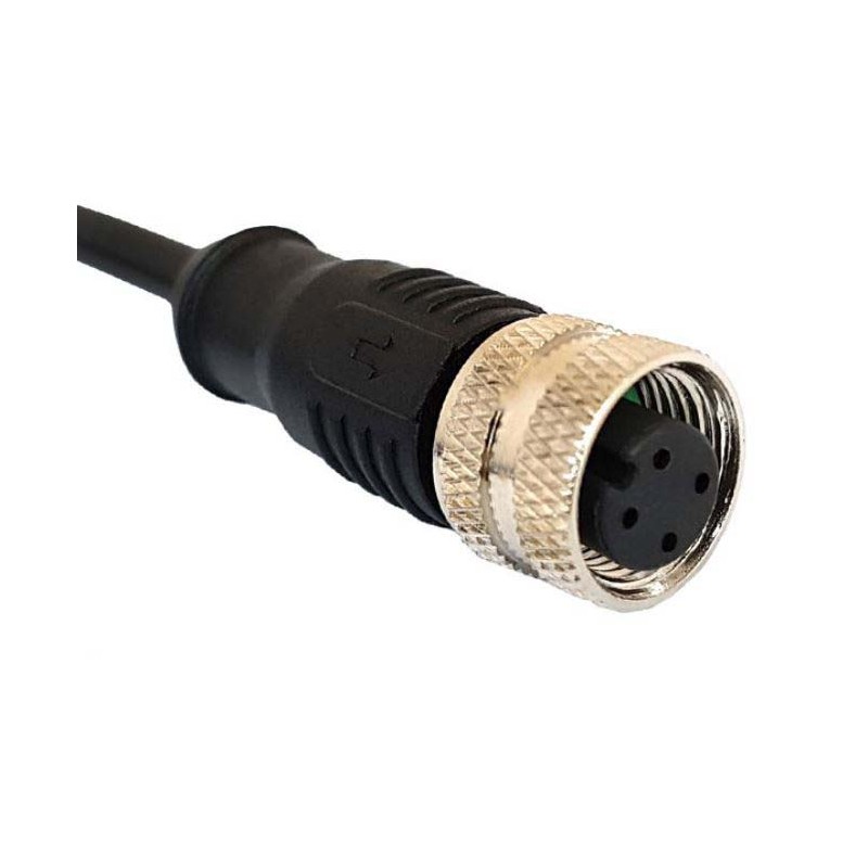 1 pcs - Bulgin Straight Female 12 way M12 to Unterminated Sensor Actuator Cable, 1m