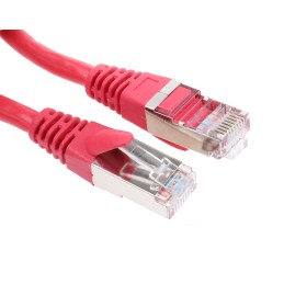 1 pcs - RS PRO Cat5e Male RJ45 to Male RJ45 Ethernet Cable, F/UTP, Red PVC Sheath, 2m