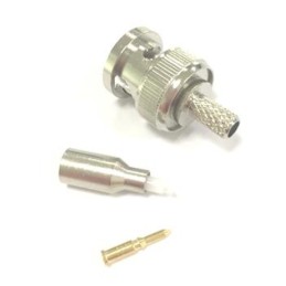 1 pcs - RS PRO, Plug Cable Mount BNC Connector, 50Ω, Crimp Termination, Straight Body