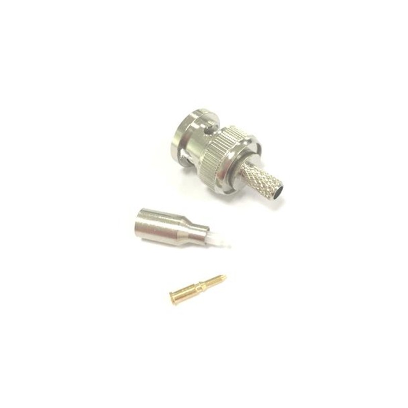 1 pcs - RS PRO, Plug Cable Mount BNC Connector, 50Ω, Crimp Termination, Straight Body