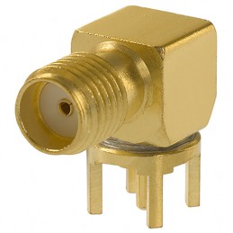 1 pcs - Cinch Connectors SMA Series, jack PCB Mount SMA Connector, 50Ω, Solder Termination, Right Angle Body