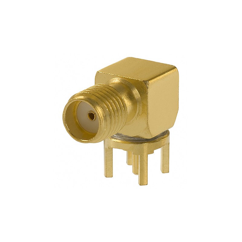 1 pcs - Cinch Connectors SMA Series, jack PCB Mount SMA Connector, 50Ω, Solder Termination, Right Angle Body