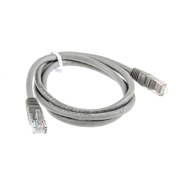 1 pcs - RS PRO Cat5e Male RJ45 to Male RJ45 Ethernet Cable, U/UTP, Grey, 1m