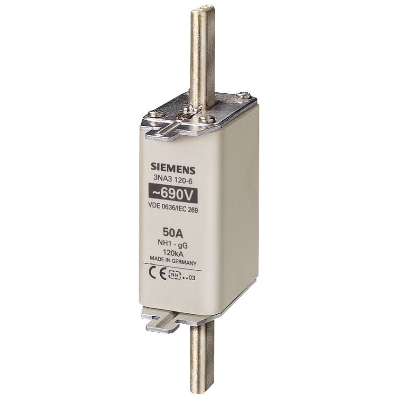 3 pcs - Siemens 200A Centred Tag Fuse, NH1, 690V