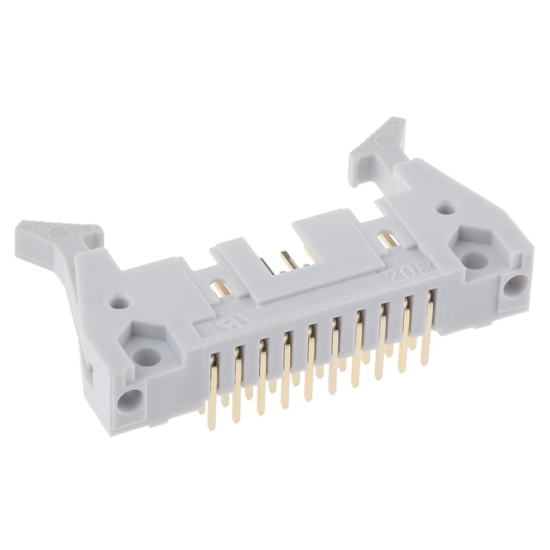 1 pcs - RS PRO Right Angle Through Hole PCB Header, 20 Contact(s), 2.54mm Pitch, Shrouded