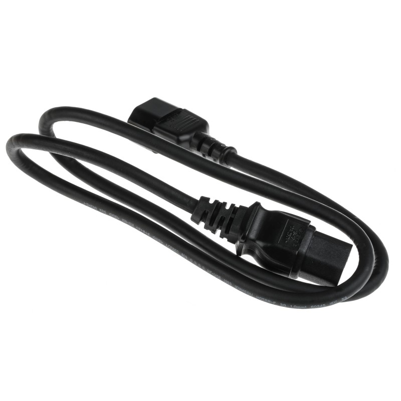 1 pcs - RS PRO IEC C14 Plug to IEC C15 Socket Power Cord, 1m