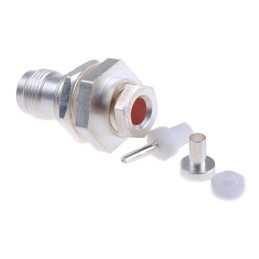 1 pcs - RS PRO, jack Bulkhead Mount TNC Connector, 50Ω, Clamp Termination, Straight Body