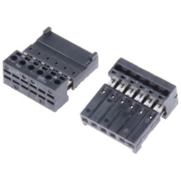 10 pcs - Stelvio Kontek 6-Way IDC Connector Socket for Cable Mount, 1-Row