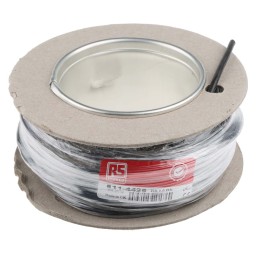1 Reel of 25 M - RS PRO Black 1.5 mm² Hook Up Wire, 15 AWG, 30/0.25 mm, 25m, PVC Insulation