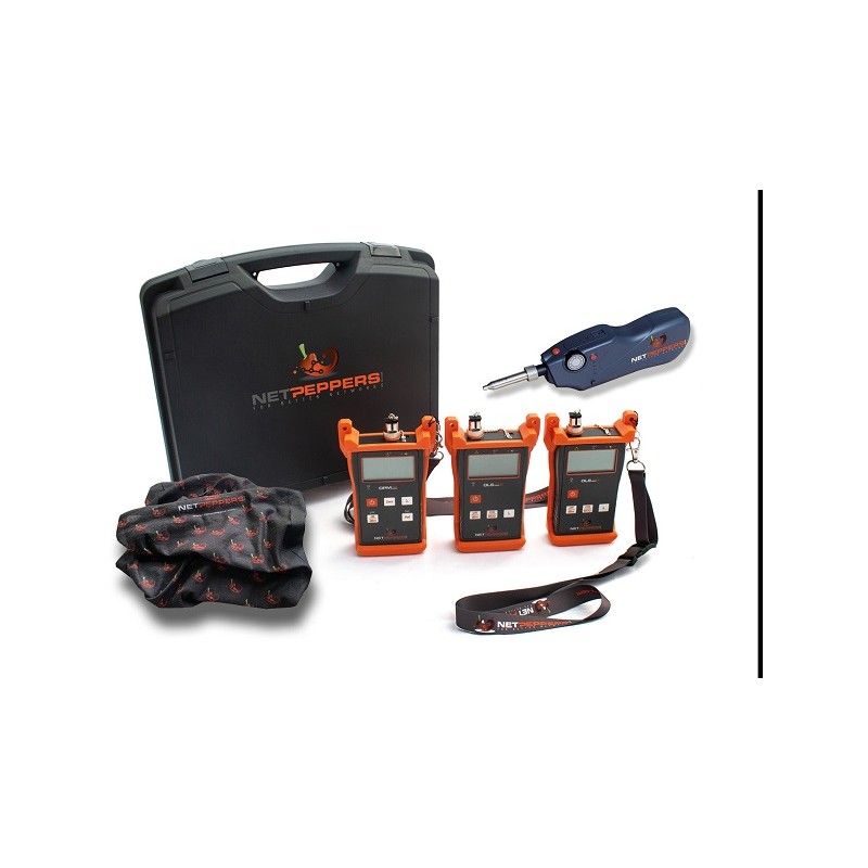 1 pcs - Netpeppers NetPeppers Fiber Expert Expert Kit for Single and Multimode Glass Fiber Links and Video Microscope, 1432
