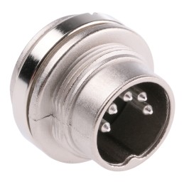 1 pcs - Amphenol Industrial, C 091 A 5 Pole M16 Din Plug, DIN 41524, 4A, 100 V IP40, Bayonet, Male, Panel Mount