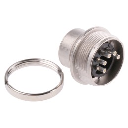 1 pcs - Amphenol Industrial, C 091 A 5 Pole M16 Din Plug, DIN 41524, 4A, 100 V IP40, Bayonet, Male, Panel Mount