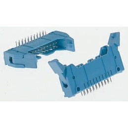 1 pcs - TE Connectivity AMP-LATCH, 2.54mm Pitch, 34 Way, 2 Row, Right Angle PCB Header, Through Hole