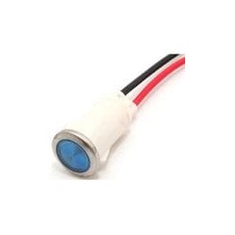 1 pcs : FL1P-12QW-2-B12V - LED Panel Mount Indicators LED BLU 12MM SNAP 12VAC/DC