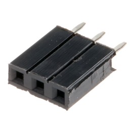 10 pcs - RS PRO Straight Through Hole Mount PCB Socket, 3-Contact, 1-Row, 2.54mm Pitch, Solder Termination