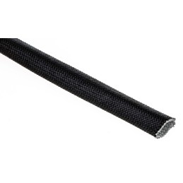 1 Pack of 2 - RS PRO Braided Acrylic Fibreglass Black Cable Sleeve, 6mm Diameter, 5m Length