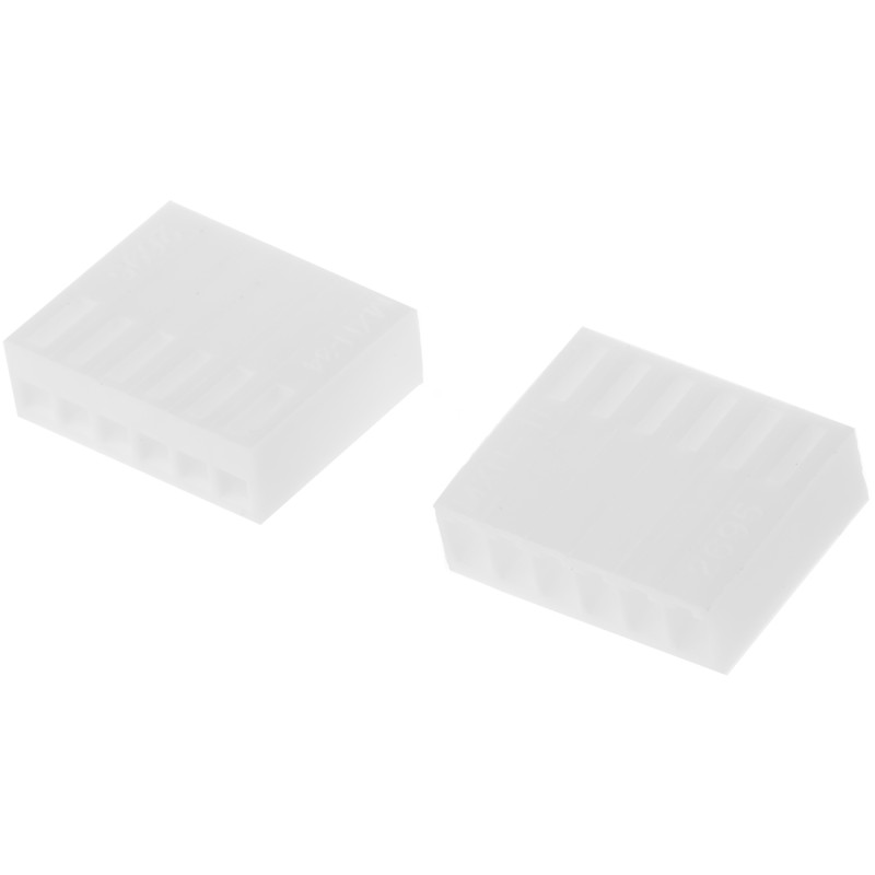 10 pcs - Molex, KK 254 Female Connector Housing, 2.54mm Pitch, 6 Way, 1 Row