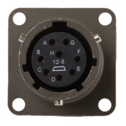 1 pcs - Amphenol Industrial, PT 8 Way Panel Mount MIL Spec Circular Connector Receptacle, Socket Contacts,Shell Size 12,