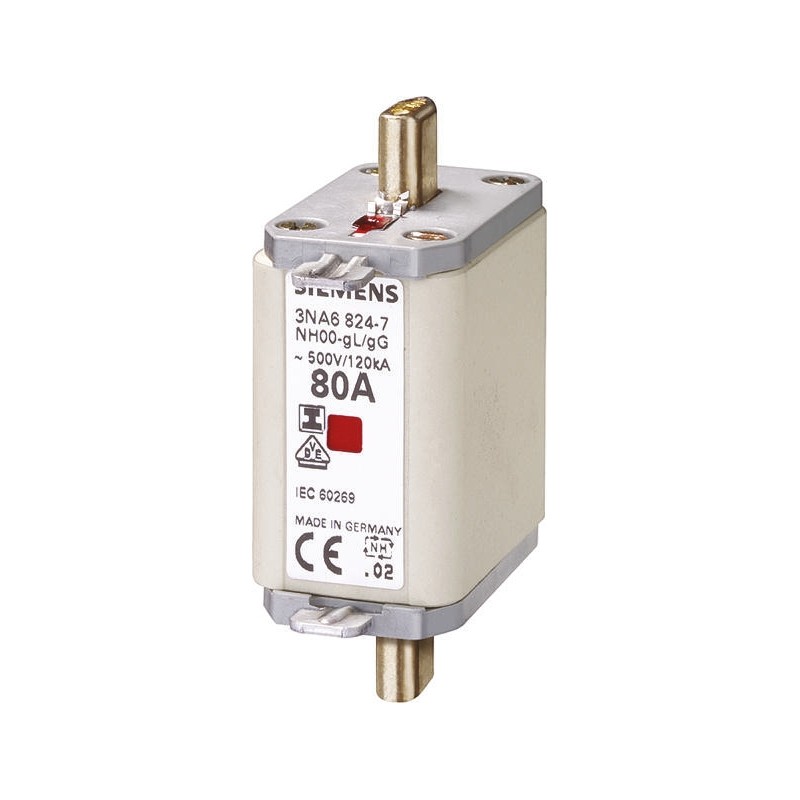 3 pcs - Siemens 125A NH Fuse, NH00, 500V ac