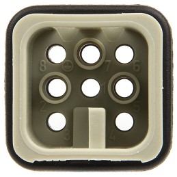 1 pcs - Han D Series Connector Insert, Male, 8 Way, 10A, 250 V