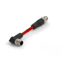 1 pcs - TE Connectivity Cat5e Straight Male M12 to Right Angle Male M12 Ethernet Cable, 500mm