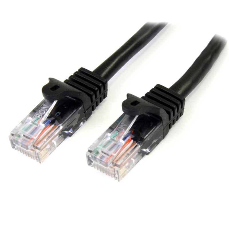 1 pcs - Startech Cat5e Male RJ45 to Male RJ45 Ethernet Cable, U/UTP, Black PVC Sheath, 0.5m, CM Rated