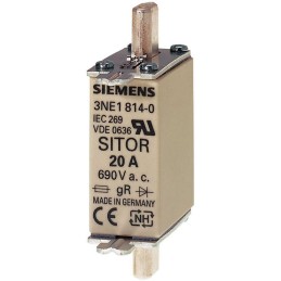 3 pcs - Siemens 80A Centred Tag Fuse, NH000, 690V ac