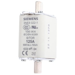 3 pcs - Siemens 125A Centred Tag Fuse, NH00, 690V ac
