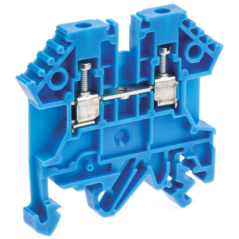 10 pcs - RS PRO Blue DIN Rail Terminal Block, 0.2 - 2.5mm², Screw Termination