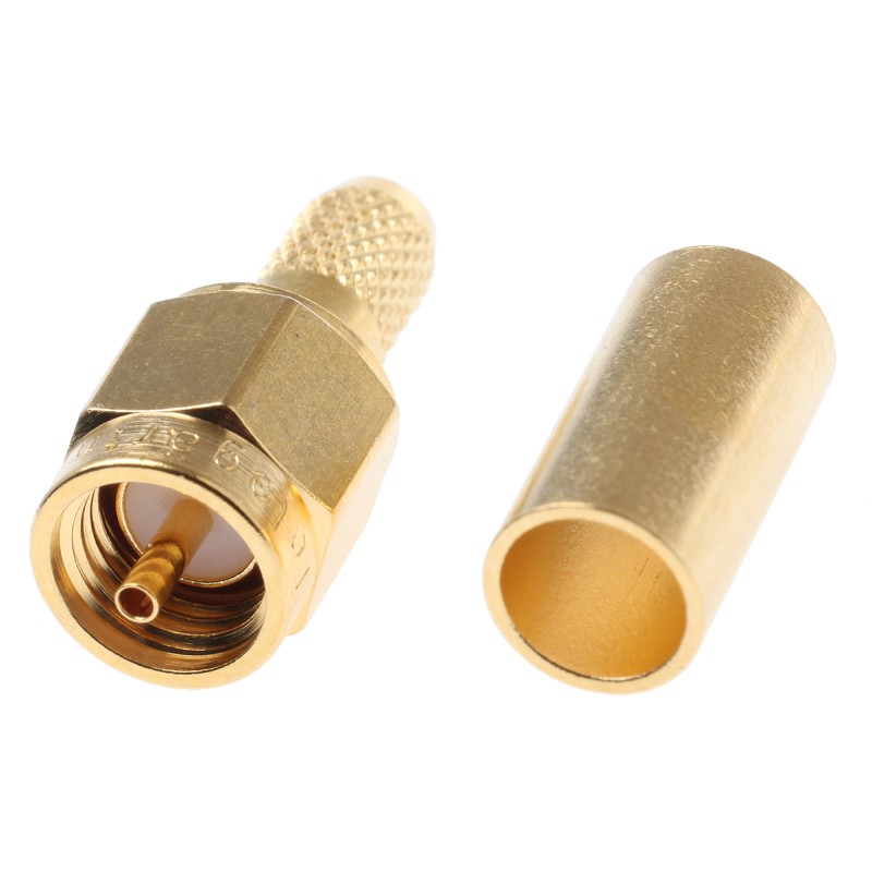 1 pcs - Telegartner, Plug Cable Mount SMA Connector, 50Ω, Crimp Termination, Straight Body