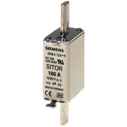 3 pcs - Siemens 63A Centred Tag Fuse, NH0, 1000V ac