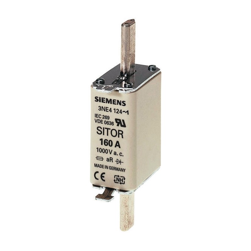 3 pcs - Siemens 63A Centred Tag Fuse, NH0, 1000V ac