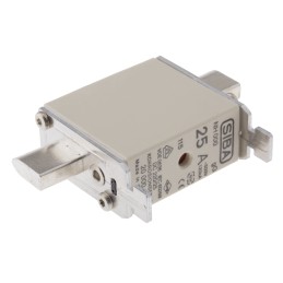 3 pcs - SIBA 25A NH Fuse, NH000, 500V ac