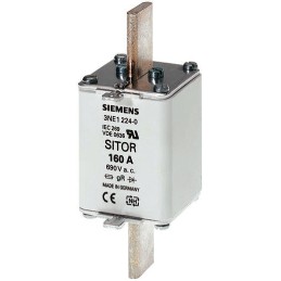 3 pcs - Siemens 100A Centred Tag Fuse, NH00, 690V ac