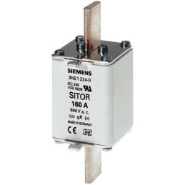 3 pcs - Siemens 250A Centred Tag Fuse, NH1, 690V ac