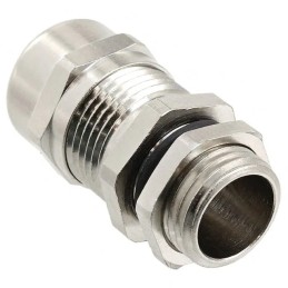 1 pcs - TE Connectivity Silver Nickel Plated Brass Cable Gland, M16 Thread, 4mm Min, 8mm Max, IP68