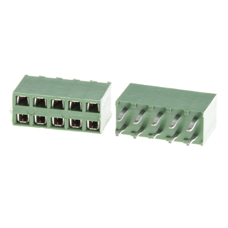 10 pcs - TE Connectivity AMPMODU HV100 Series Straight Through Hole Mount PCB Socket, 10-Contact, 2-Row, 2.54mm Pitch, Solder