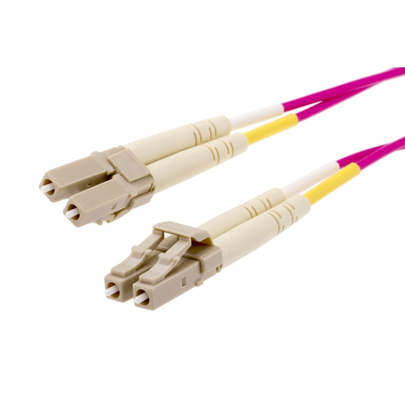 1 pcs - RS PRO LC to LC Duplex Multi Mode OM4 Fibre Optic Cable, 900μm, Violet, 3m