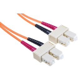 1 pcs - RS PRO SC to SC Duplex Multi Mode OM1 Fibre Optic Cable, 62.5/125μm, Orange, 3m